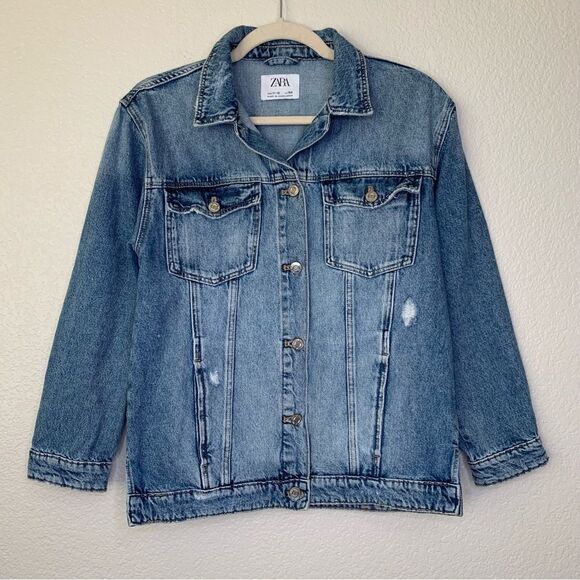Zara Unisex Blue Denim Jacket - Picture 1 of 12
